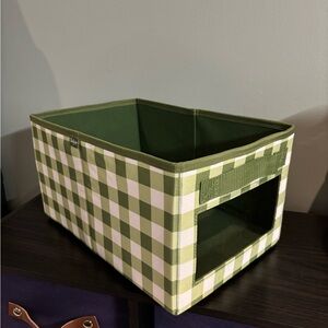 Thirty One Gifts Green Gingham Storage Bin